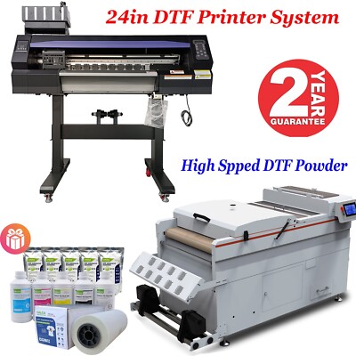 24in DTF Printing System 2*I3200-A1 Printhead DTF Printer, Powder Shaker