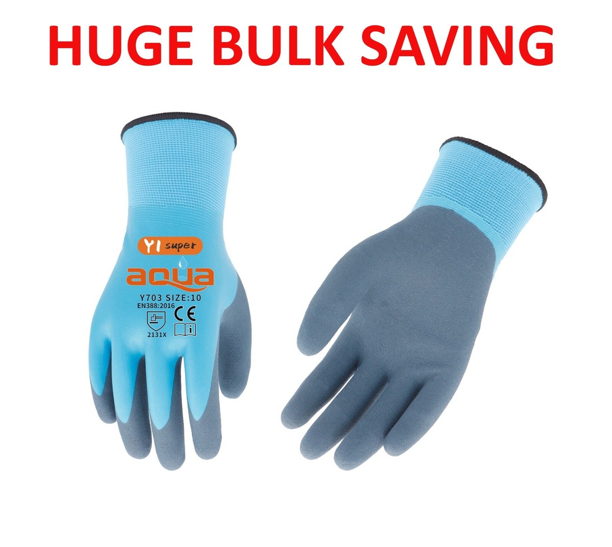 Fully Waterproof Oil Resistant Work Gloves Builders Gardening