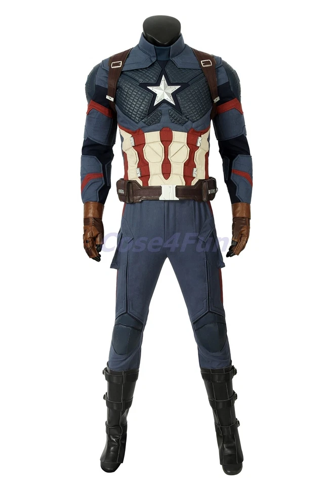 Avengers Endgame Captain America Costume Steve Rogers Cosplay Suit Boots Ver 2 - Image 3 of 4