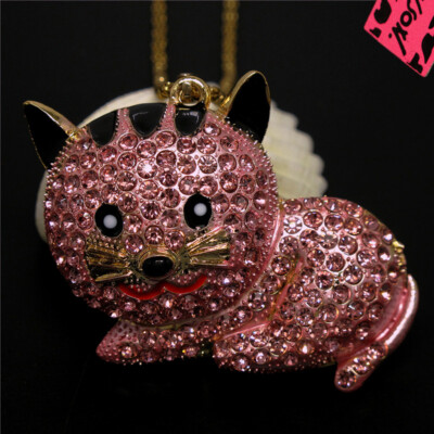 Betsey Johnson shiny crystal A Lovely Cat pendant Necklace#113L Betsey Johnson shiny crystal A Lovely Cat pendant Necklace#113L