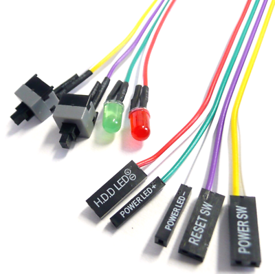 PC Power und Reset Taster Switch Panel Kabel mit HDD LED