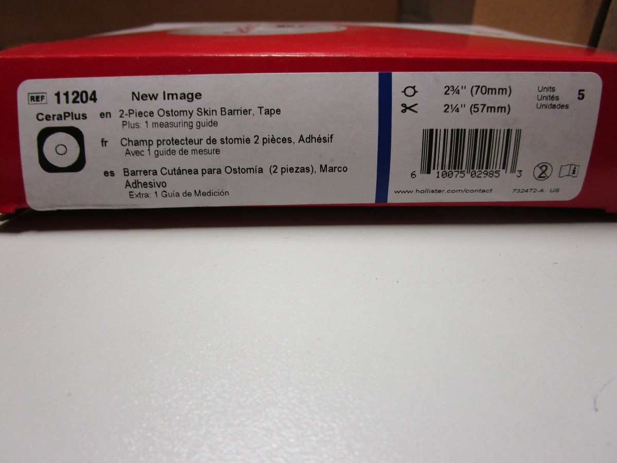 HOLLISTER NEW IMAGE CERA PLUS 2-PIECE OSTOMY SKIN BARRIER #11204