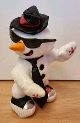 Singender und tanzender Schneemann animiert Plüsch Deko Weihnachten Musical 