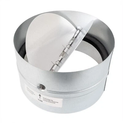 SYSTERM Rückschlagklappe Rohrverbindungsstück Rückstauklappe Abluftrohr 100 bis 200 mm