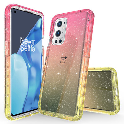 For OnePlus 9 Pro 5G Hybrid Glitter Sparkle Colorful Gradient Case