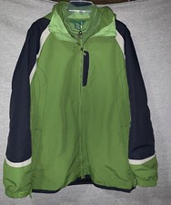LL BEAN Boys Jacket Size XL 18 Green Hood Removable Fleece Liner 3 In 1