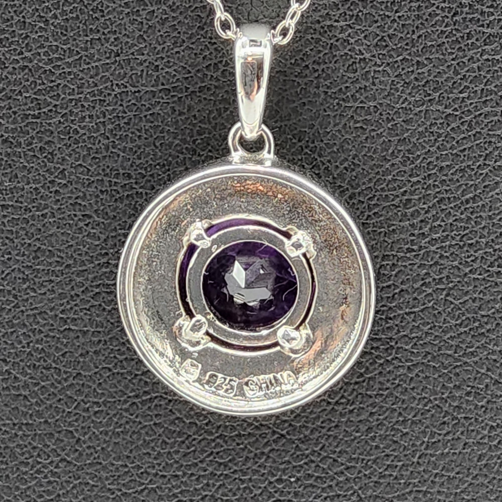 Sterling Silver Round Amethyst Pendent Sterling S… - image 4