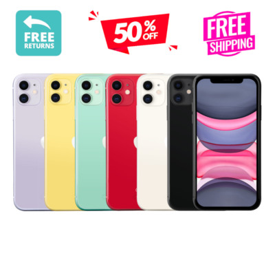 Apple iPhone 11 64GB 128GB Unlocked Verizon Screen 6.1'' Smartphone Yellow Green