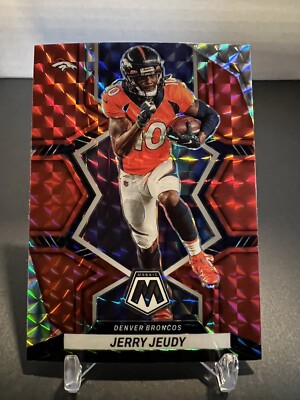 2022 Panini Mosaic JERRY JEUDY Red Mosaic Prizm #60 Denver Broncos