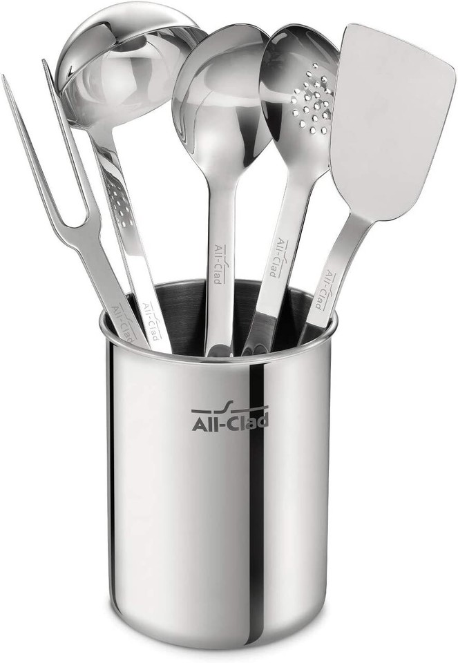 AllClad D3 StainlessSteel 7Pc Cookware Set with Allclad 6pc Utensil Set eBay