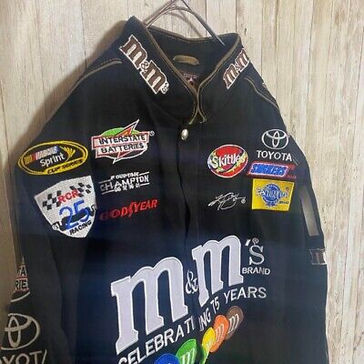 JH DESIGN m&m's racing jacket fully embroidered patchwork black