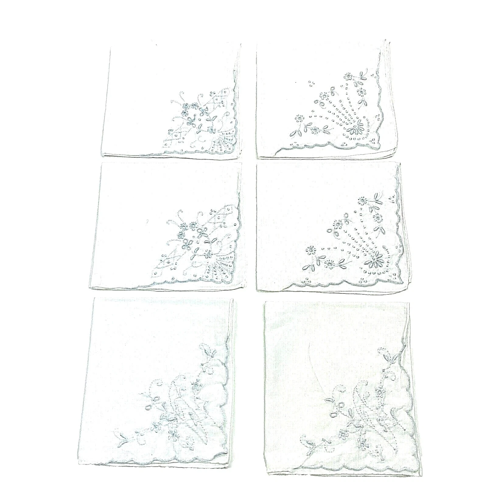 Boda Bordado Floral Victoriano Pañuelos vintage Plain & Solid