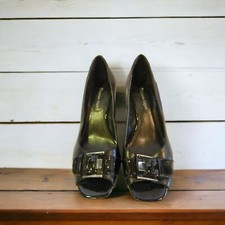 Vintage Etienne Aigner Black Wedge Shoes Size 7-1/2