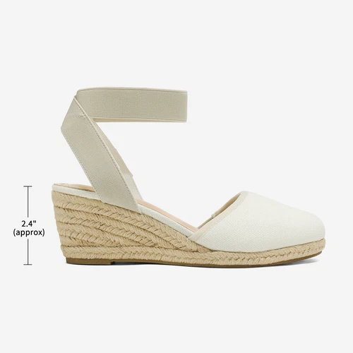 Damenschuhe Espadrilles Keilabsatz elastische Knöchelriemen eng anliegend elegante Schuhe - Bild 4 von 38