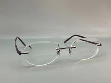 Silhouette Eyeglasses Frames 5416 40 6058 Titanium Purple Rimless 53-17-140