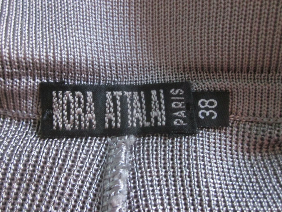 Nora Attalai Париж дизайнер 1980-х винтажный трикотаж брюки размер 38 XS серебро серый - Изображение 2 из 4