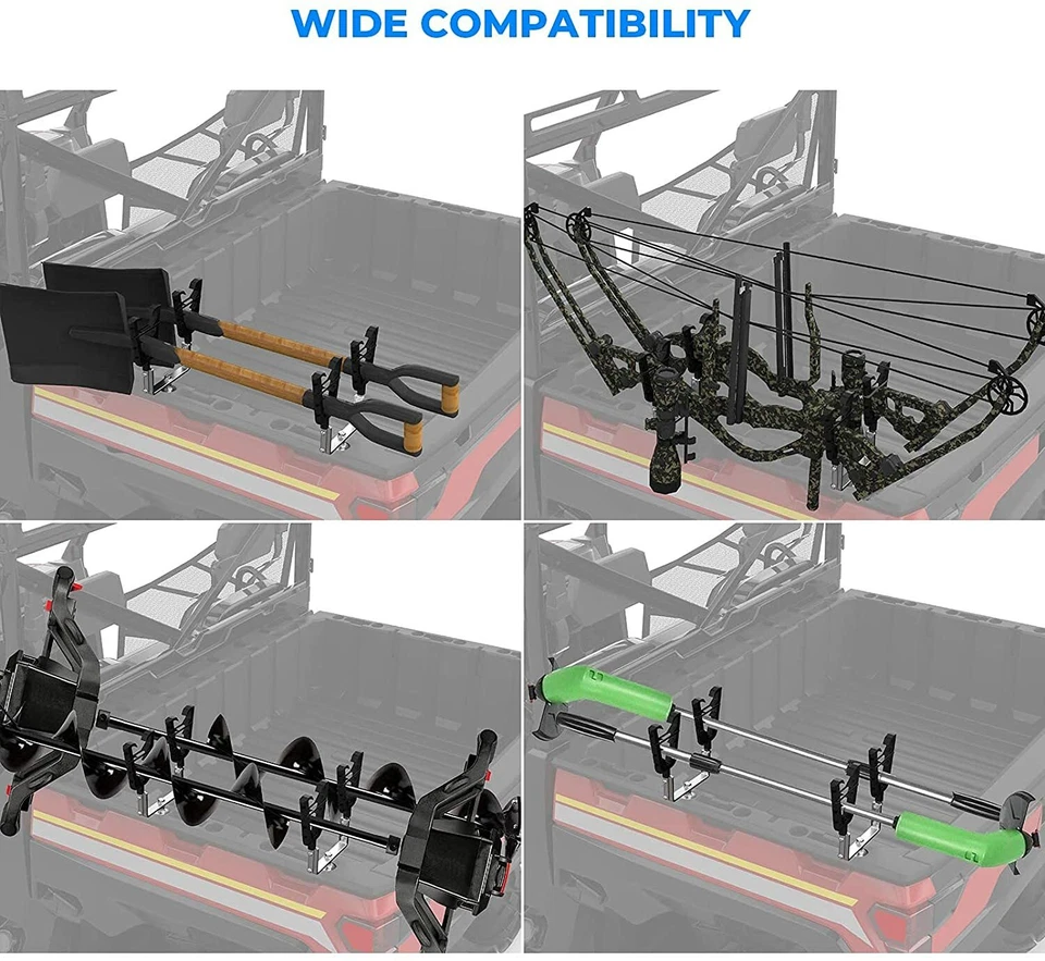 UTV Tool Rack Holder Mount Shot Bow Rack for Polaris Ranger XP 1000/900 Crew - Image 3 of 4