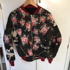 Handmade Oversized On-trend Reversible Bomber Jacket Size 8-12