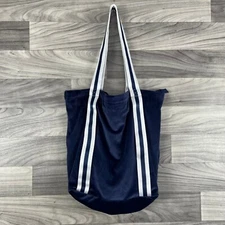 Pink Victoria's Secret Tote Bag Womens Blue Velvet Dual Handle Zip Casual Basic