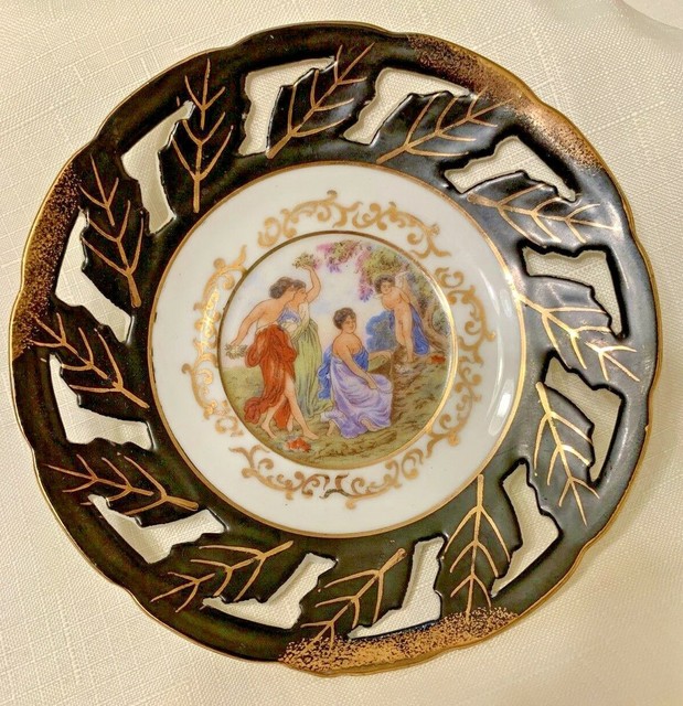 Royal Halsey Very Fine China Reticulated Collector Plate 5 3/4" Three