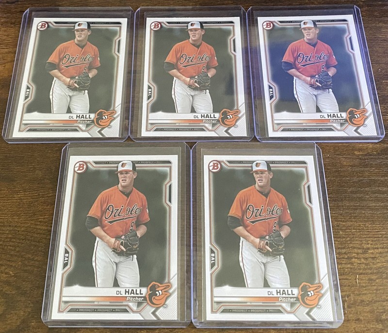 DL Hall 2021 Bowman Prospects #BP-122 Baltimore Orioles Lot (5)