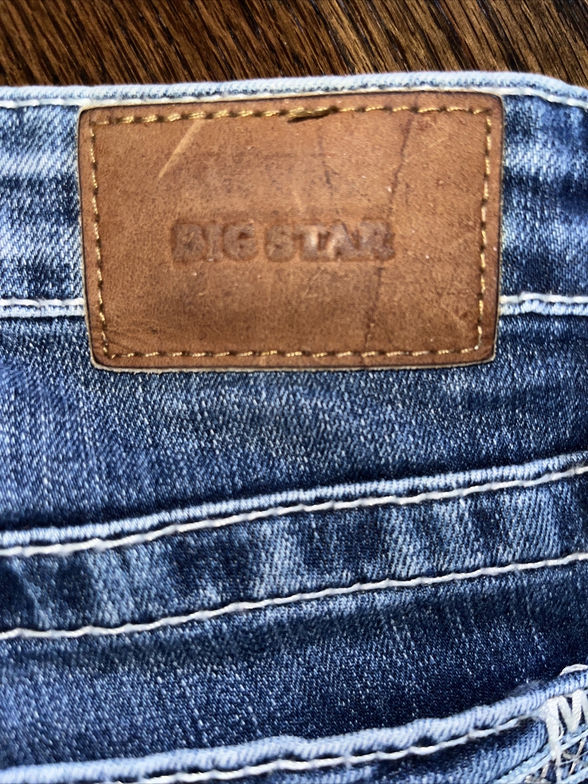 Big Star Womens Denim Shorts Mid Rise Blue Size 28 (actual 30x11) - View 3