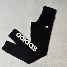 Adidas Legging Tight Fit High Rise Full Length Style Black Logo XS