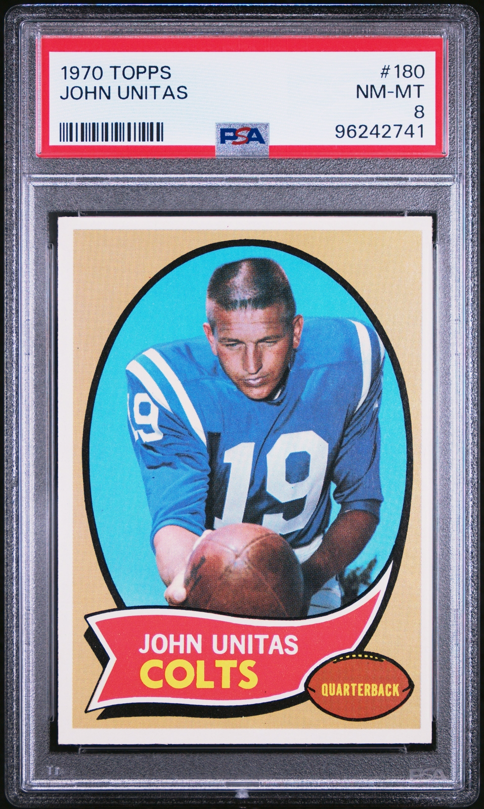 1970 Topps 180 John Unitas - PSA 8 NM-MT HOF