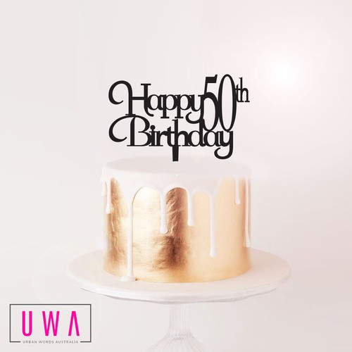 Happy 50th Birthday - Cake Topper - Foto 1 di 2