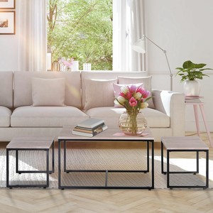 3 PCs Nesting Table Coffee Table Set End Table, Nightstand
