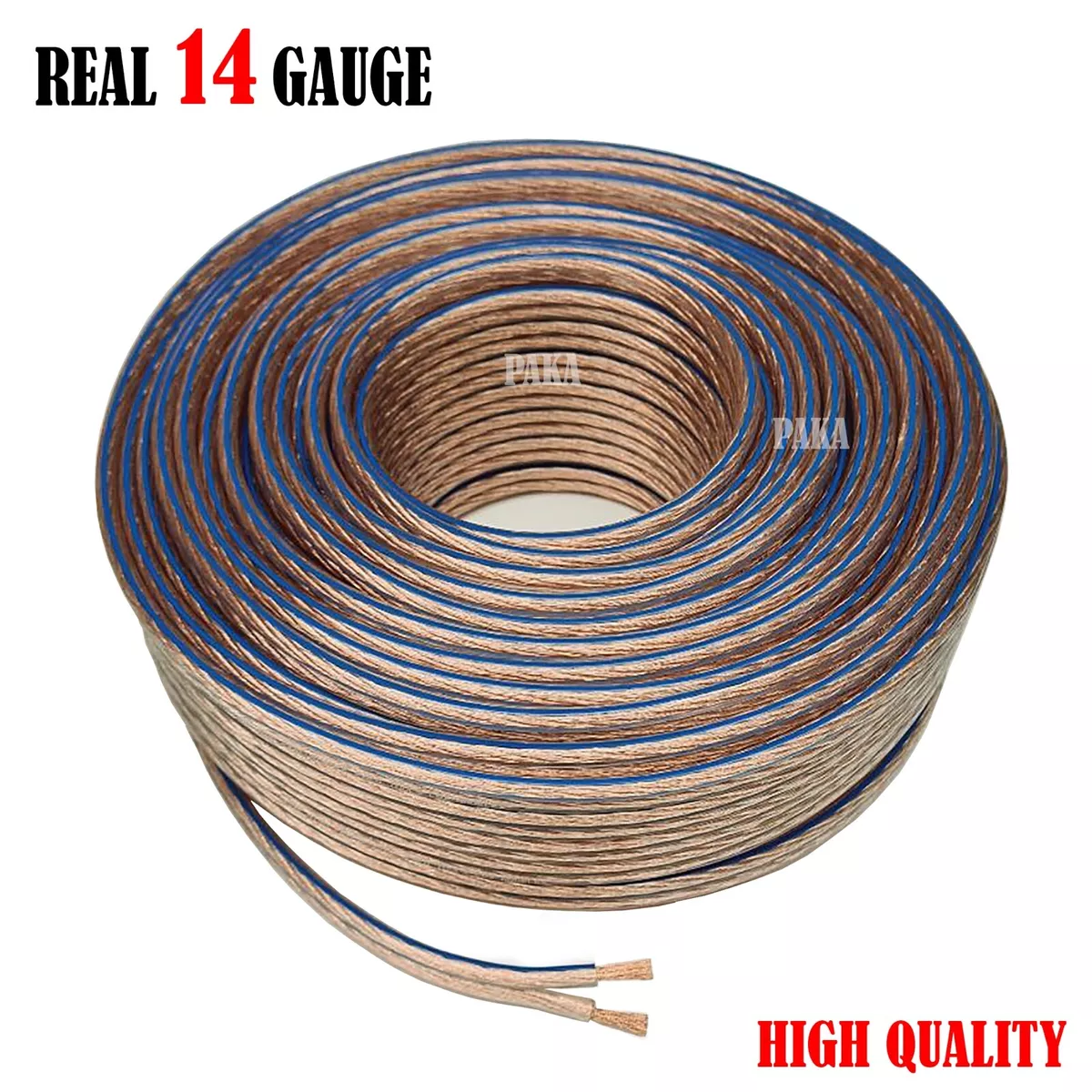 14 AWG 50 FEET 14 2 Gauge Car Home Audio Speaker Wire Transparent