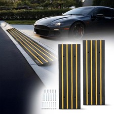 Yescom 2 Pack 4FT Driveway Curb Ramp 2.6" Rise Rubber Threshold Ramp for Low