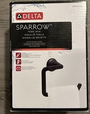 Delta Sparrow Towel Ring Matte Black -NEW