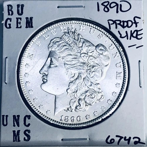1890 BU GEM MORGAN SILVER DOLLAR UNC MS+++ U.S. MINT RARE COIN 6742