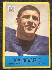 1967 PHILADELPHIA TOM NOWATZKE (DETROIT LIONS) #69 WRINKLES CREASE