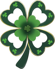 St. Patrick's Day 16'' Metal Four-Leaf Clover Wall Art for Home  Garden