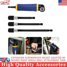 Extension Screwdriver Socket Adapter 90 Degree Right Angle Drill Attachment Tool