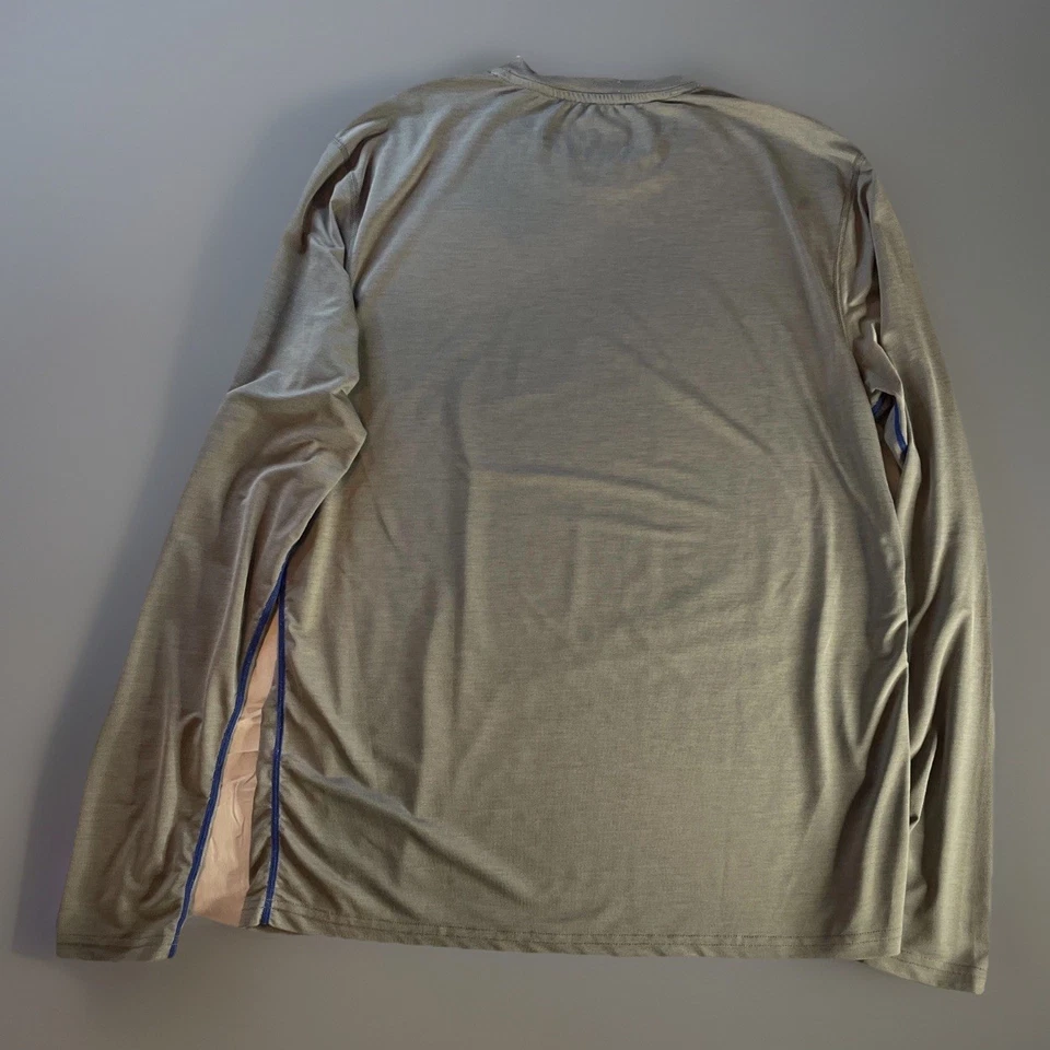 Gerry Men’s M Sun Protection Shirt Gray Blue Long Sleeve Hiking Fishing - Image 2 of 4