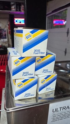 5x Napa Gold 3032 Fuel Filter With Hose and Clamps New in box.
