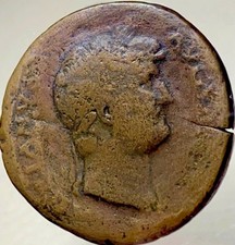 Large Ancient Roman Sestertius Coin 117AD-138AD Emperor Hadrian Genuine