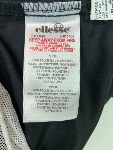 Ellesse Black Solid Swim Shorts Mesh Lining Drawstring Logo Print L NEW - Picture 6 of 10