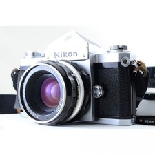 Nikon F Eye Level Silver 35mm Film Camera /50mm f/2 Lens Excellent 5801