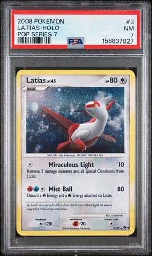 2008 POKEMON POP SERIES 7 #3 LATIAS-HOLO PSA 7