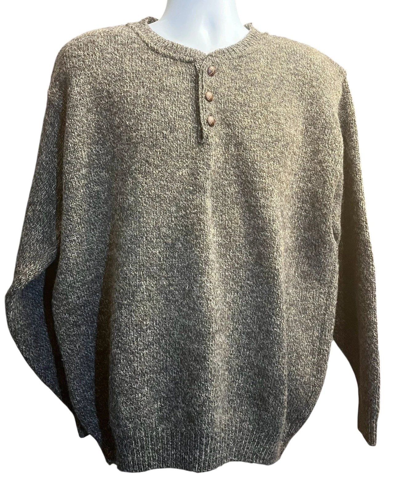 Woolrich Sweater Mens Green Wool Pullover Knit Warm Outdoor Green L