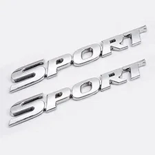 2Pack Car Sport Sticker, 3D Metal Sport Car Truck Side Fender Rear Trunk -A1