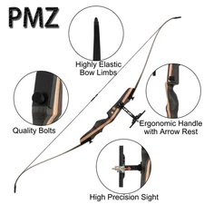 Traditional Longbow 67.5" Recurve Bow Set Wooden Bow for Competion 30lbs