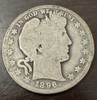 1896 O Barber Silver Half Dollar - AG/G Details - Tough Early Date, Low Mintage