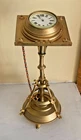 SCARCE VICTORIAN 9" CHURCH LECTERN GILT BRASS DECK/MANTEL CLOCK SILVER CORAL KEY