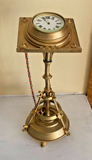 SCARCE VICTORIAN 9" CHURCH LECTERN GILT BRASS DECK/MANTEL CLOCK SILVER CORAL KEY