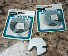 Lot of 3 Vintage Dymo Label Tape----Green 2 new 1 open